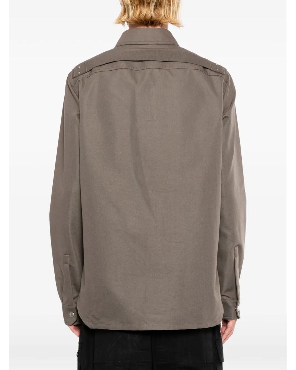 Rick Owens Gray Pocket Outershirt Jacket for men