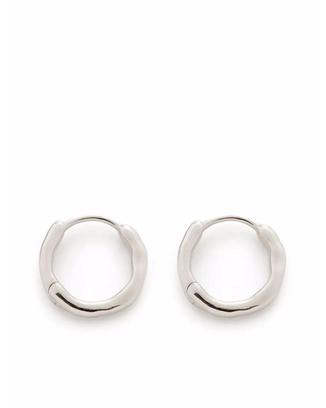 Monica Vinader White Siren Muse Huggie Earrings