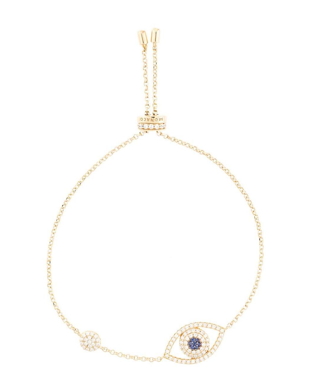 Apm Monaco Evil Eye Crystal Bracelet in Metallic Lyst Australia