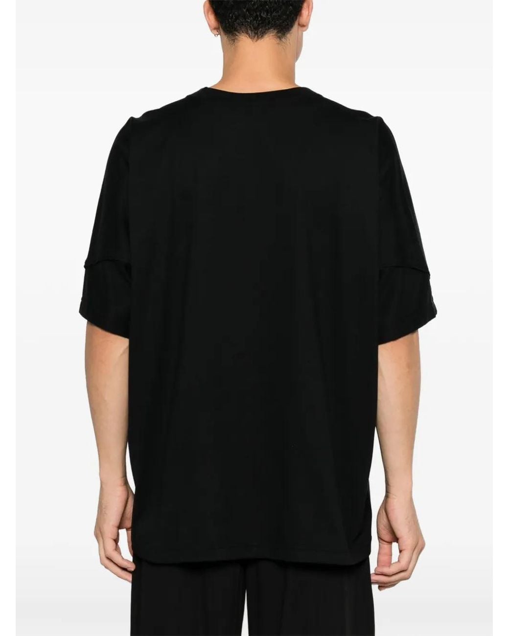 Issey Miyake Black Layered-Sleeve T-Shirt for men