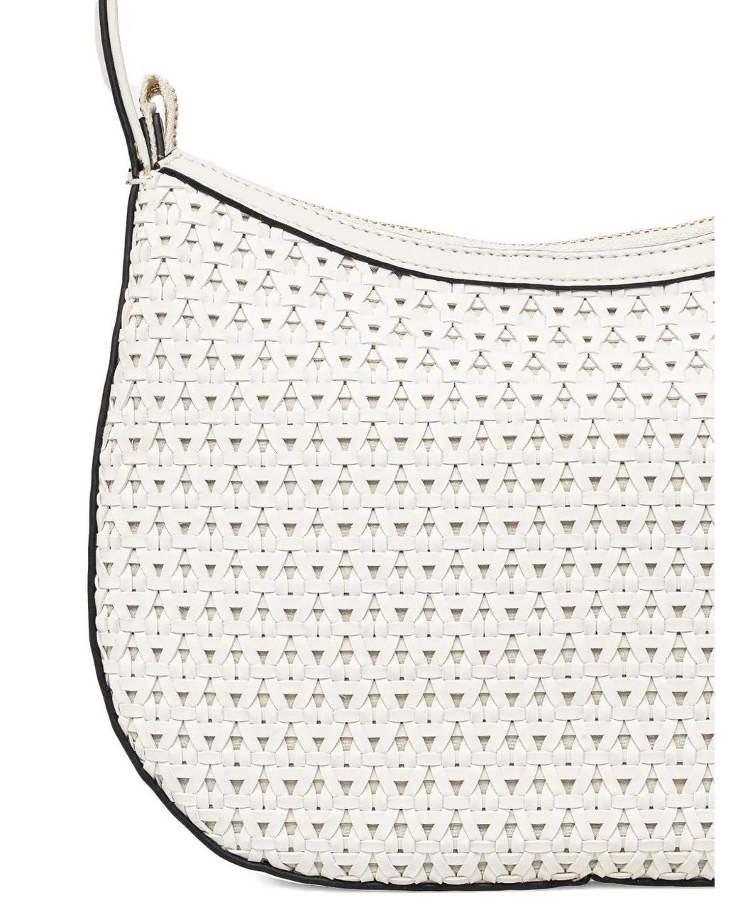 Twinset White Woven Top-Handle Tote Bag