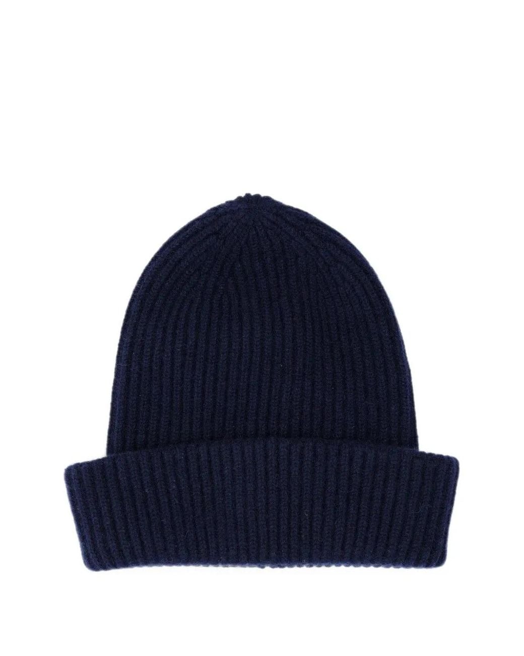 Fedeli Blue Norge Ribbed-Knit Beanie Hat for men
