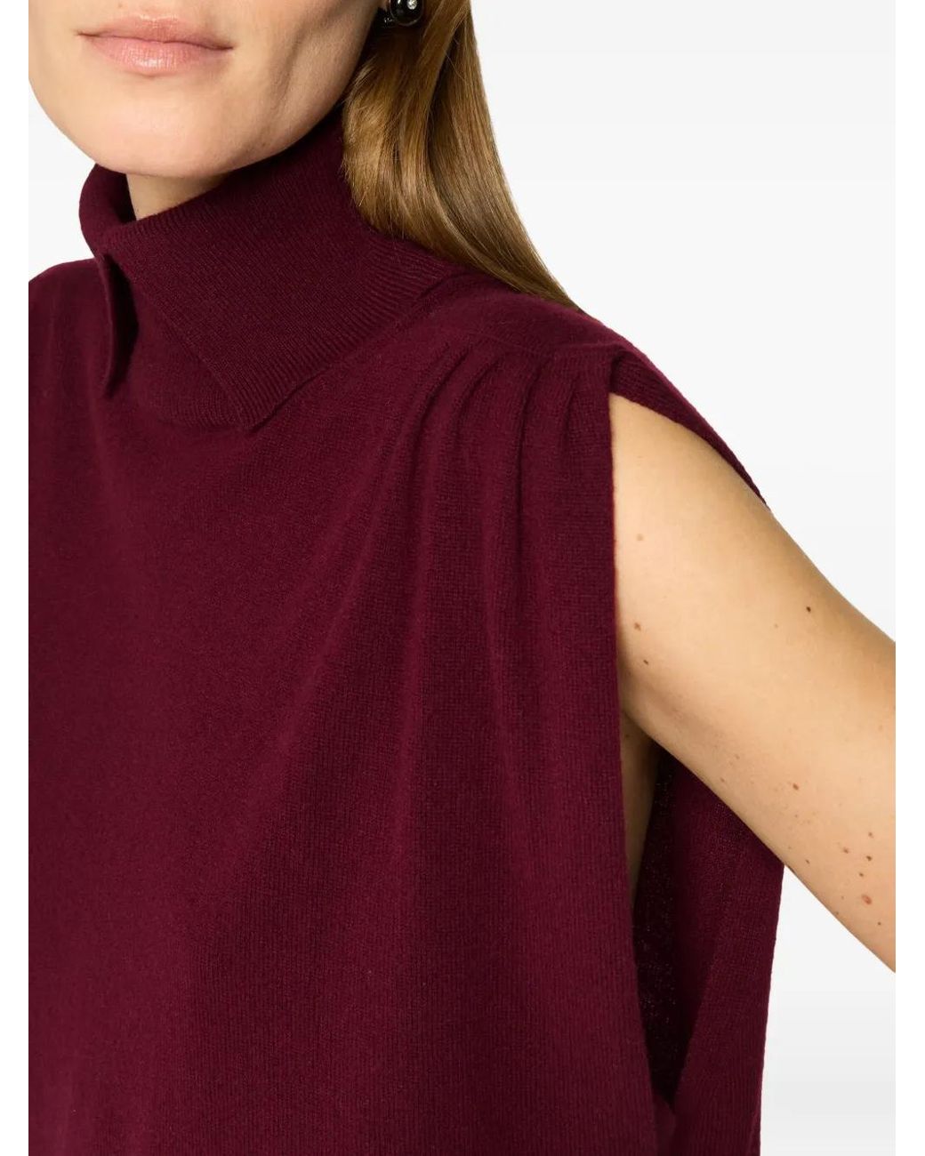 Chaleco Con Cuello Alto Genny de color Red