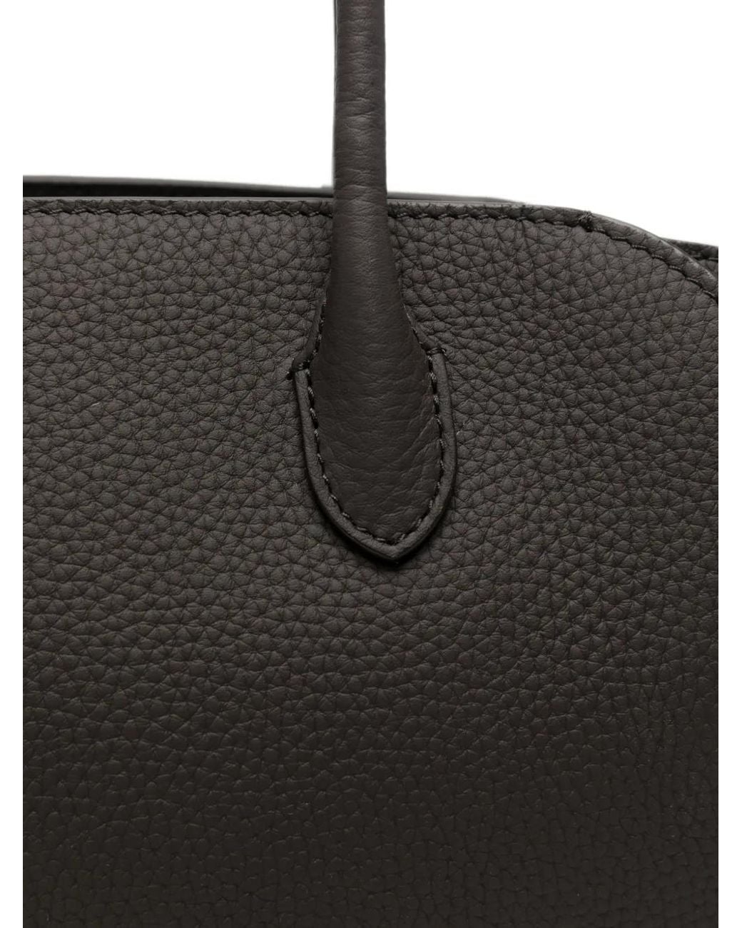 The Row Black Marlo 12 Grained Leather Tote Bag