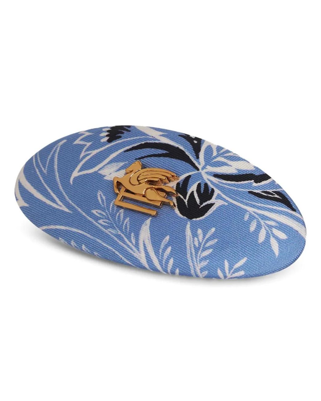 【Etro】Floral Paisley Silk Hair Clip Etro Floral-Print Silk Hair Clip in Blue | Lyst