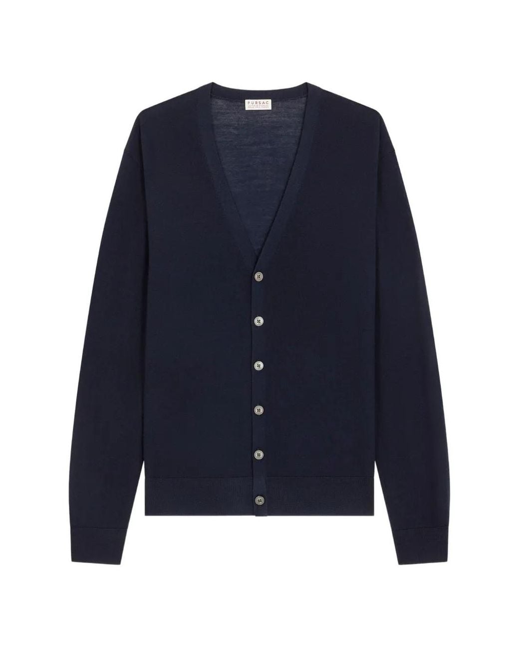 Fursac Blue V-Neck Buttoned Cardigan for men