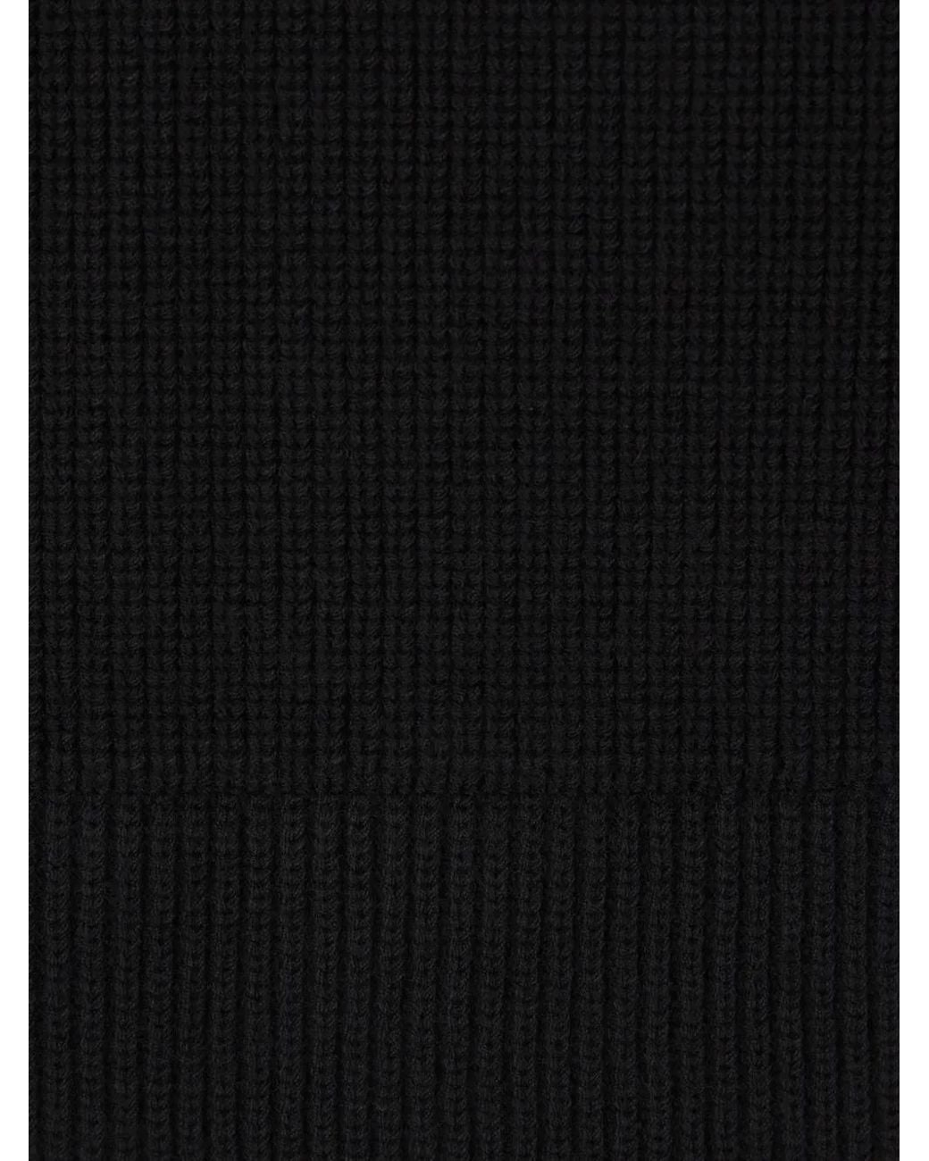 Maison Margiela Black Ribbed-Knit Zip-Up Jacket