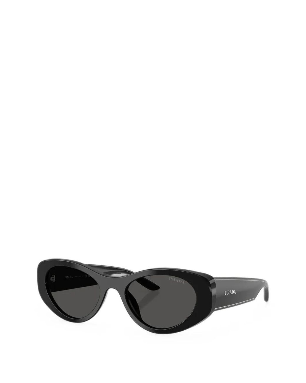 Prada Black Oval-Frame Sunglasses