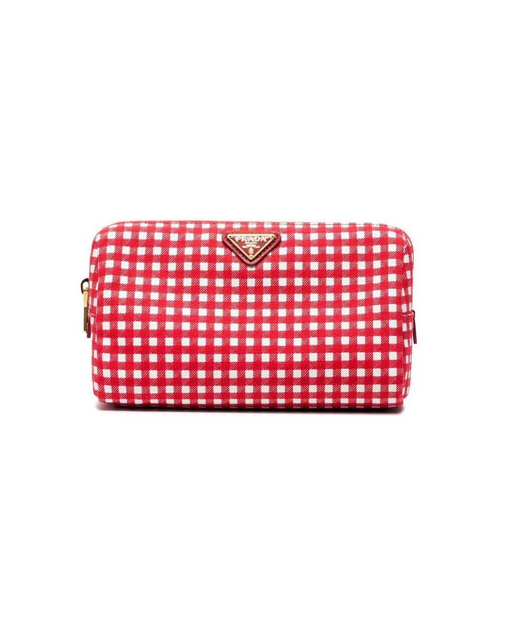 Prada gingham makeup bag hotsell