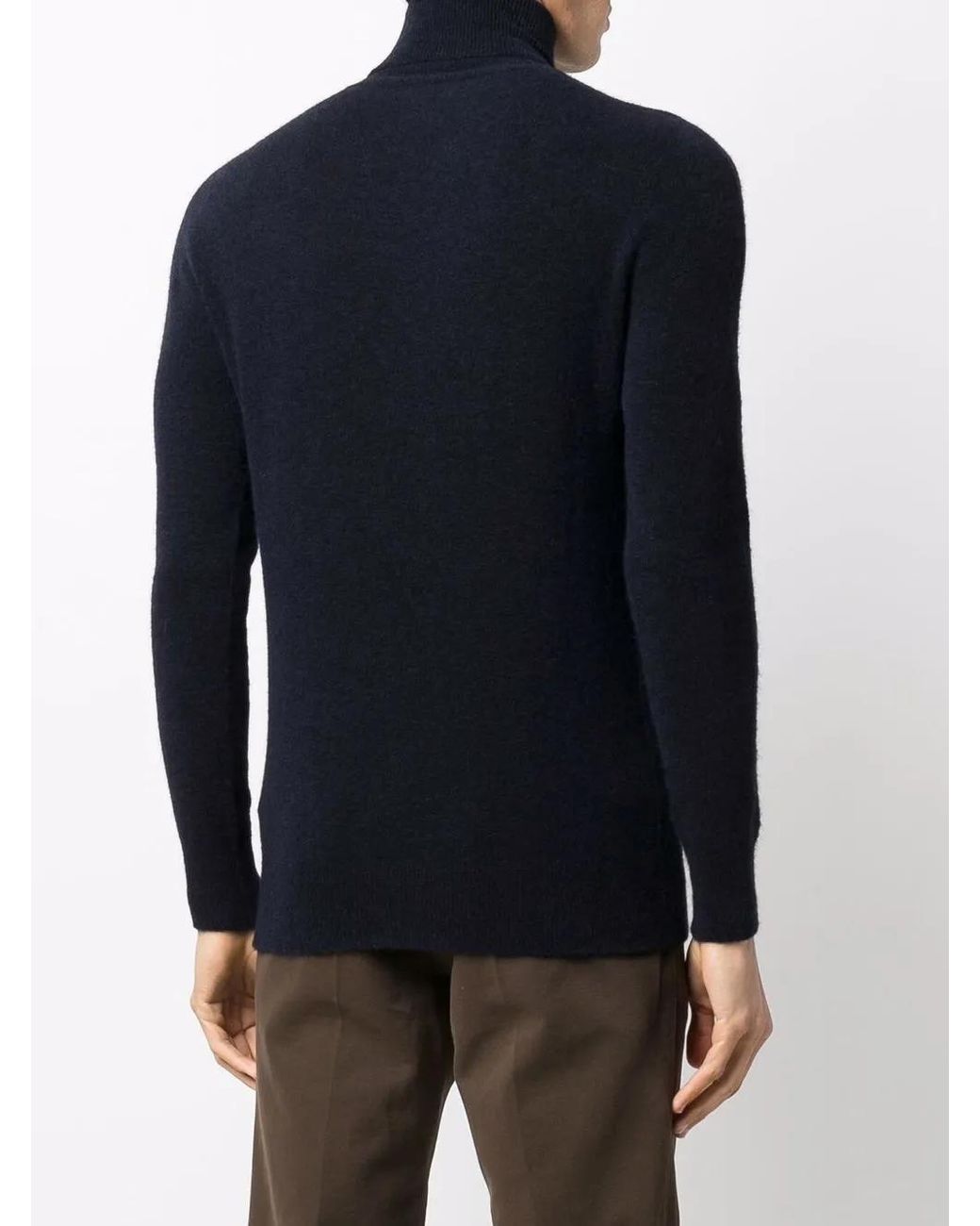 Roberto Collina Blue Roll-Neck Knitted Jumper for men