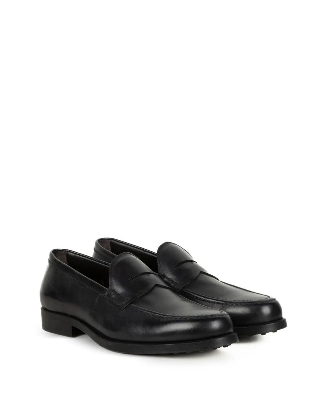 Triver Flight Leather Loafers in Black for Men | Lyst