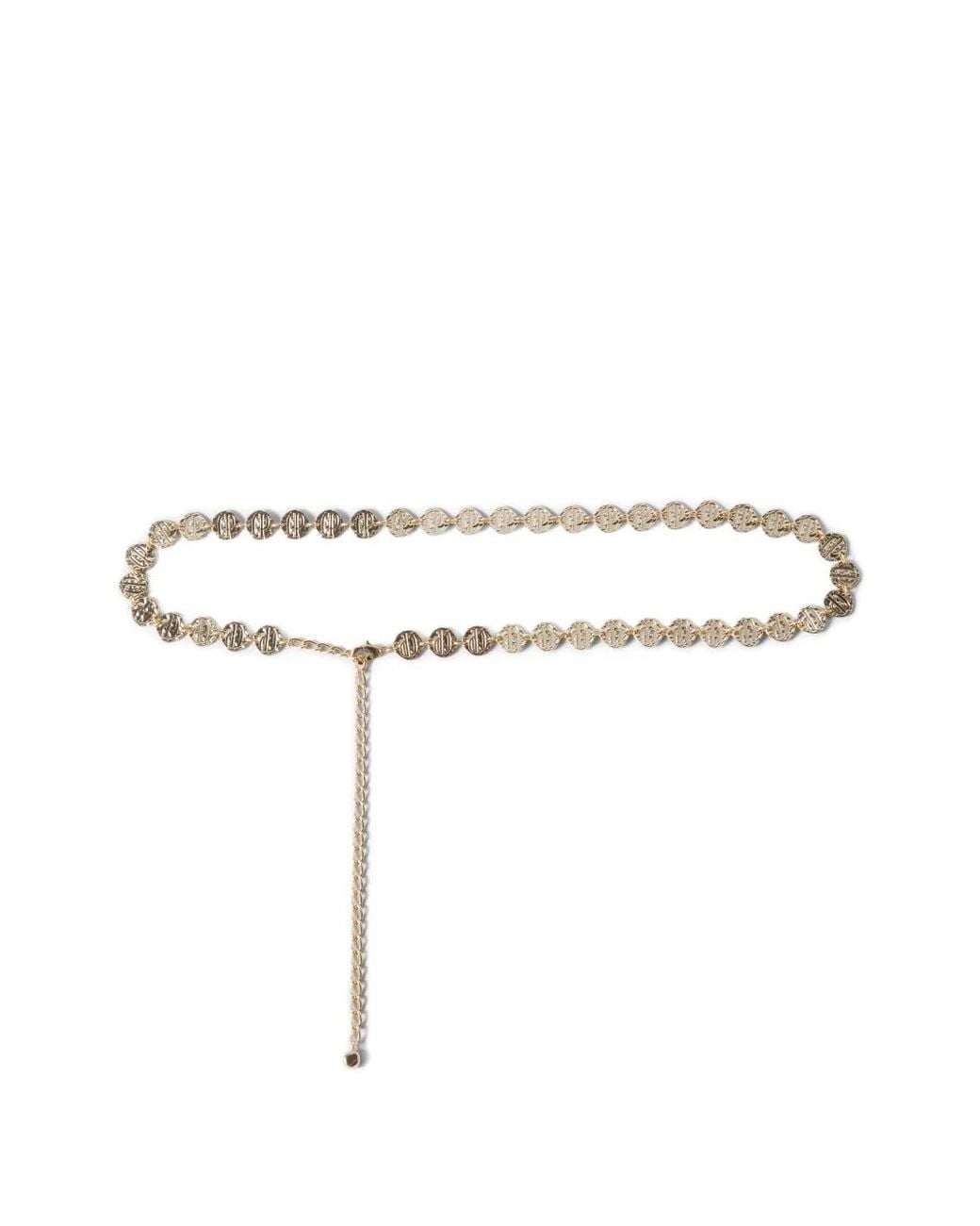 Claudie Pierlot White Medallion Chain Belt