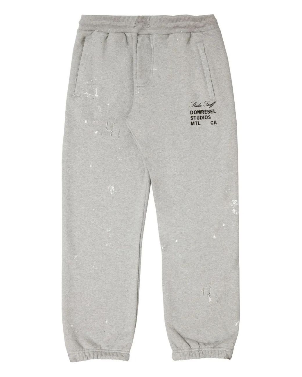 DOMREBEL Gray Staff Paint-Splatter Sweatpants for men