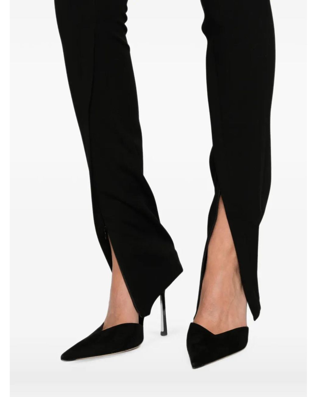 LA PISCINE Black Split-Hem Trousers