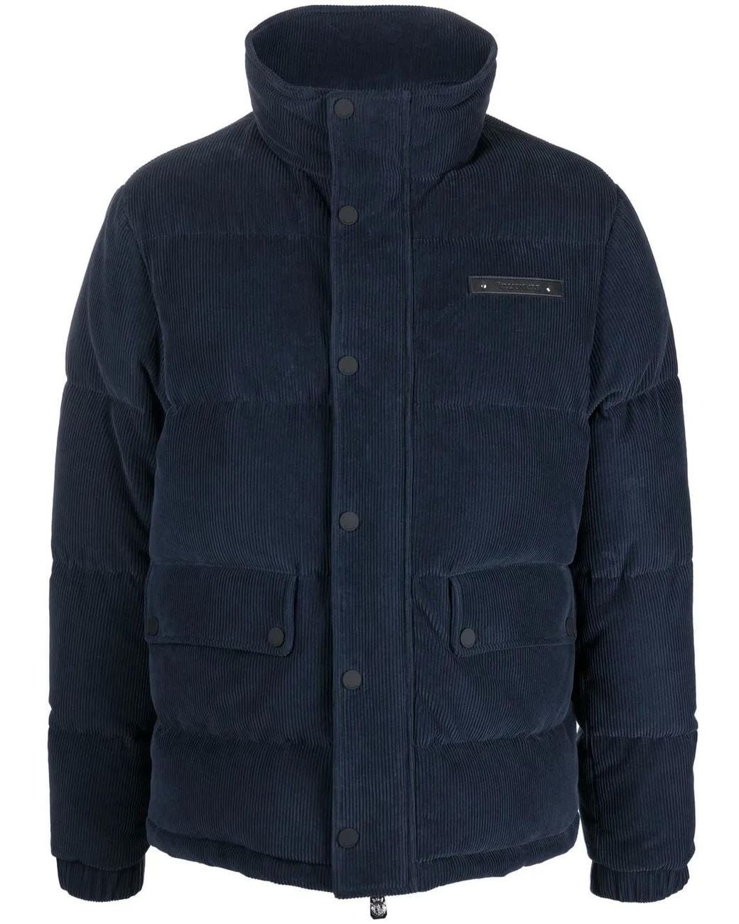 Billionaire Gefütterte Cordjacke Mit Logo-Patch in Blue für Herren