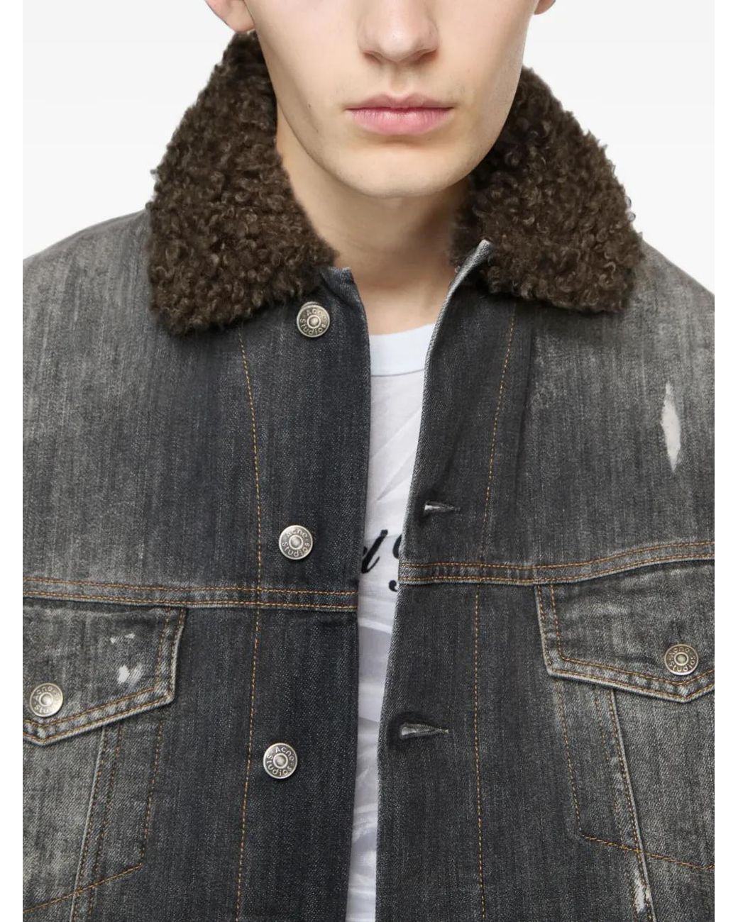 Acne Gray Washed Denim Jacket