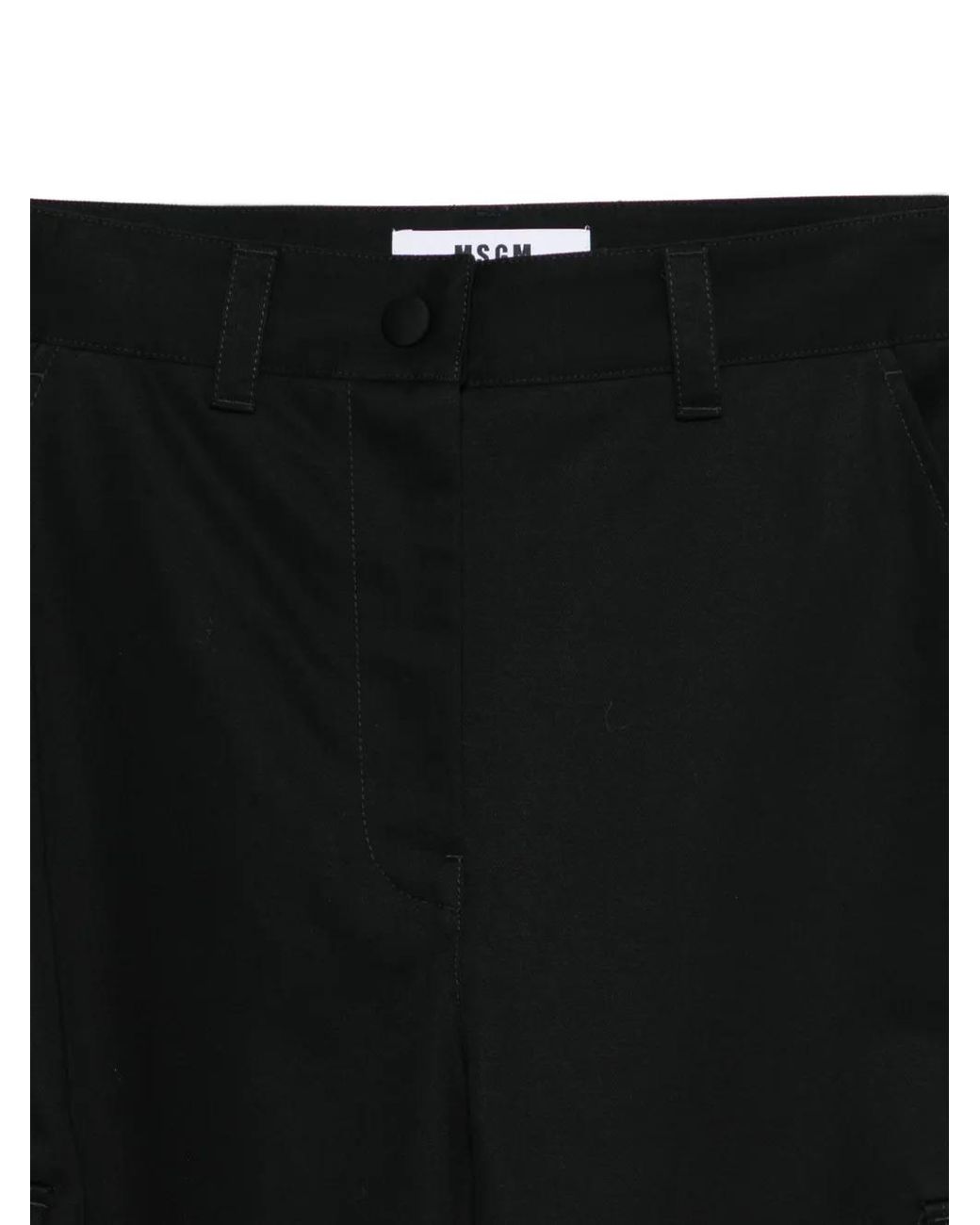MSGM Black Cargo-Pocket Trousers
