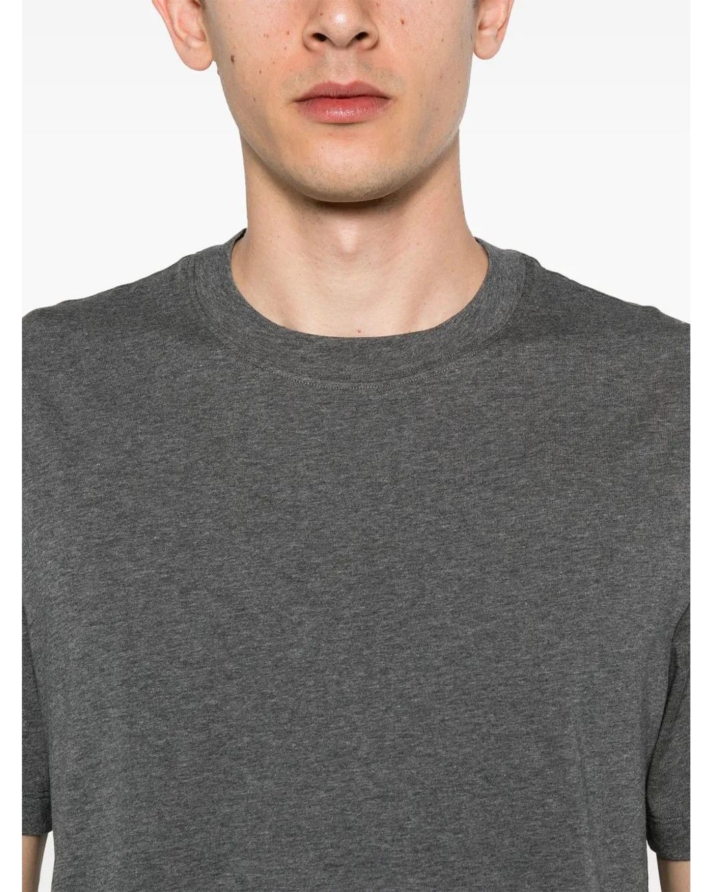 Brunello Cucinelli Gray Jersey T-Shirt for men