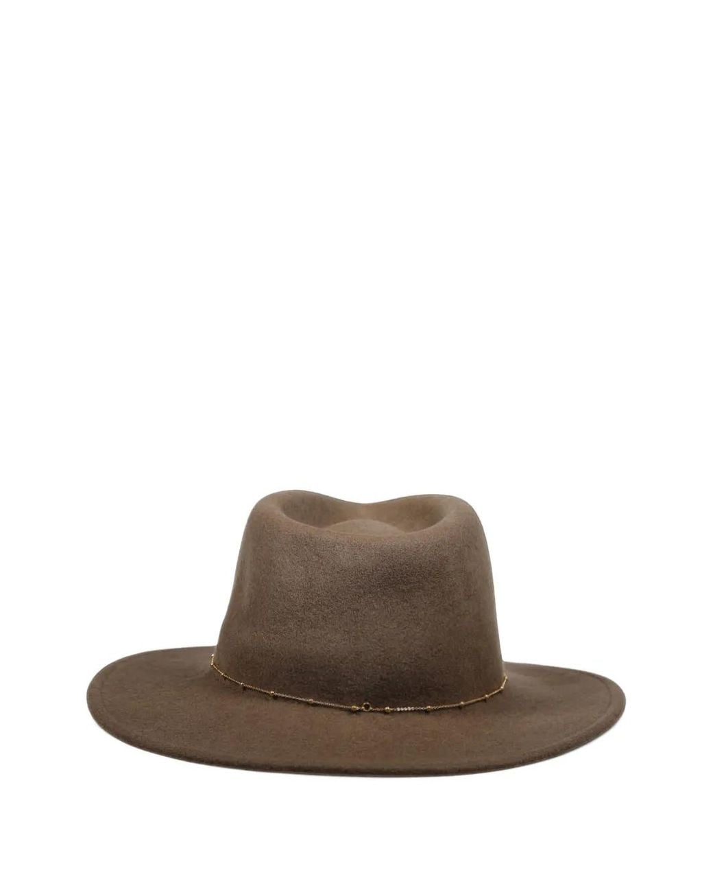 Van Palma Brown Noe Chain-Embellished Hat