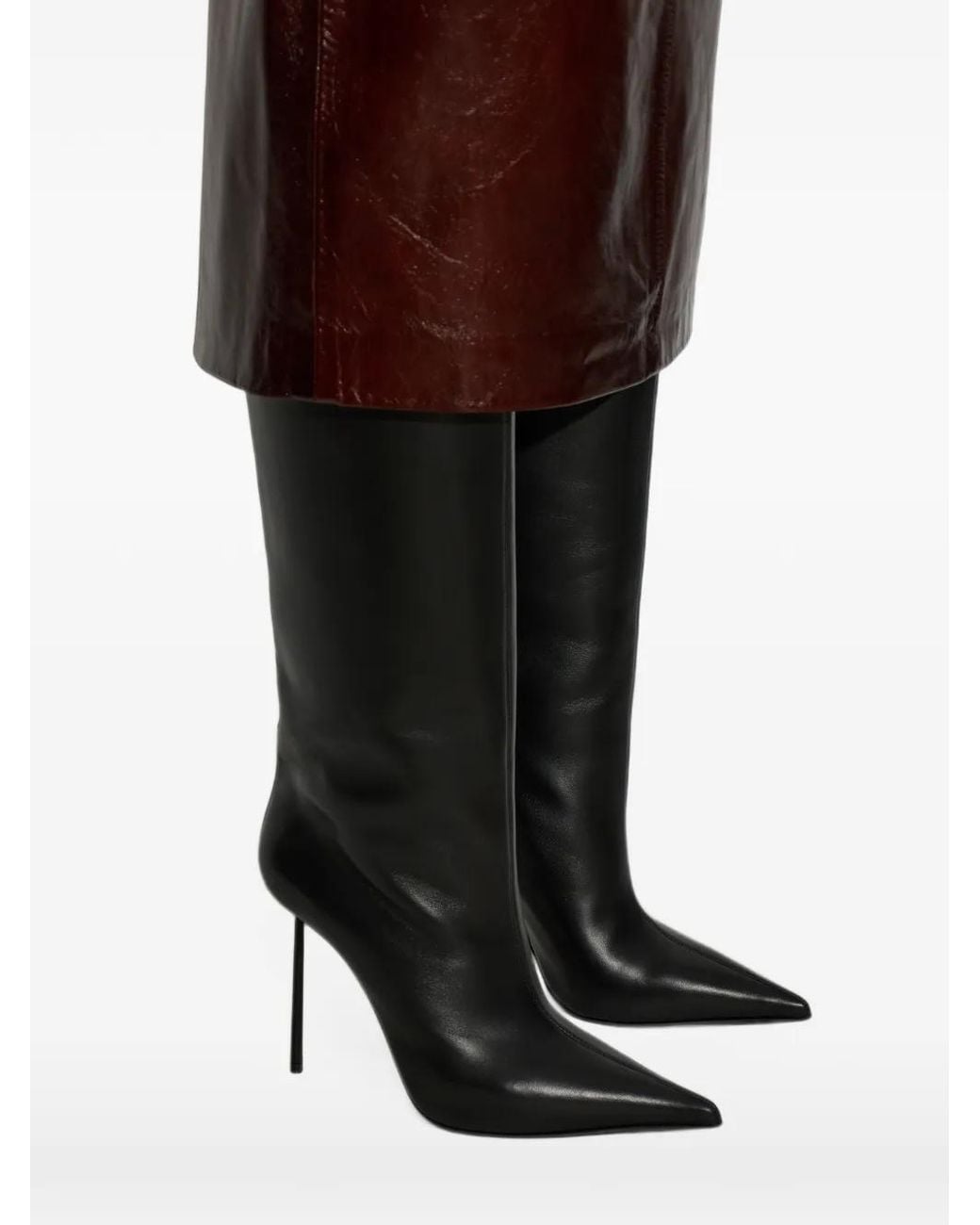 Le Silla Black Futura Leather Ankle Boots