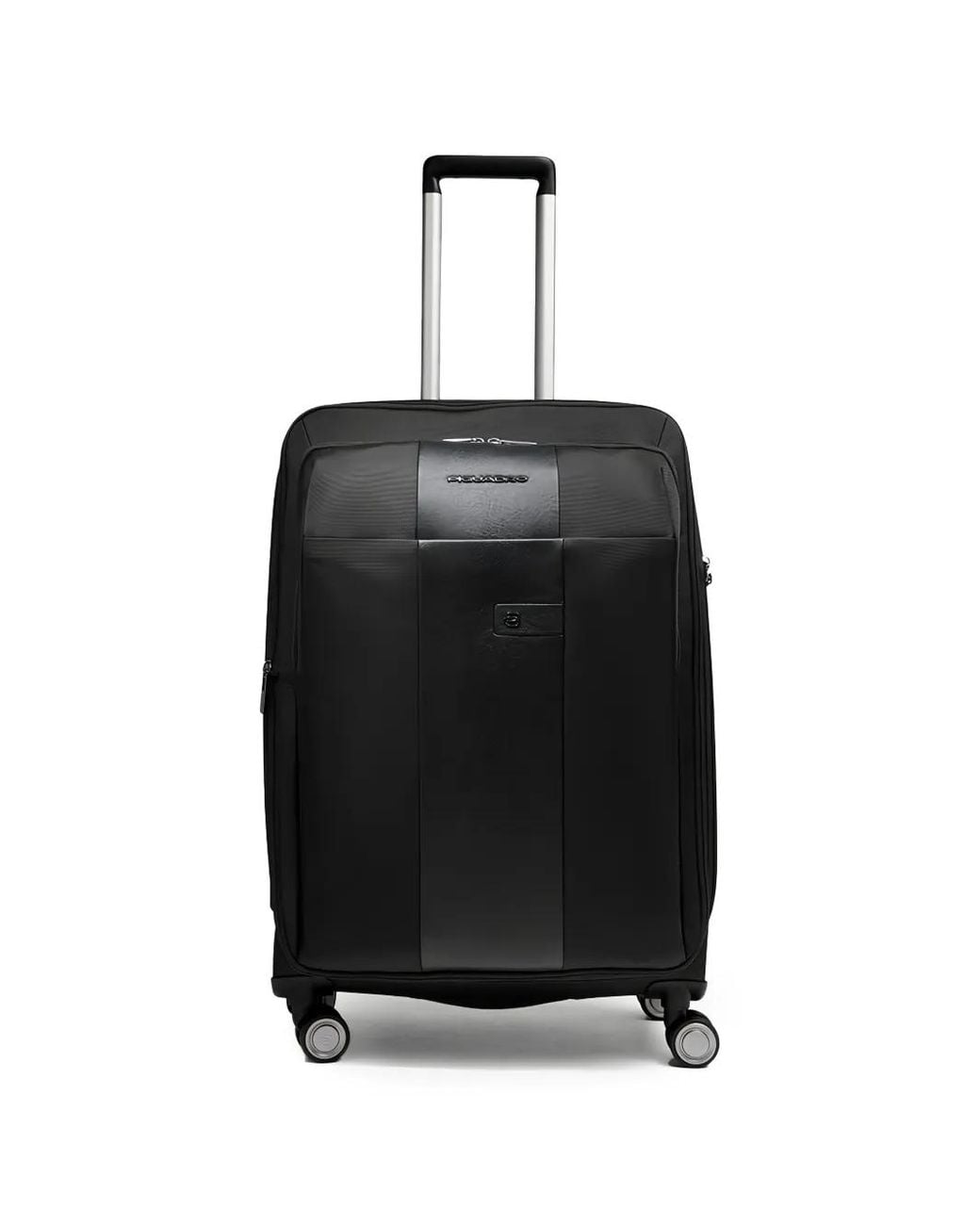Piquadro Black Medium Expandable Four-Wheel Suitcase for men