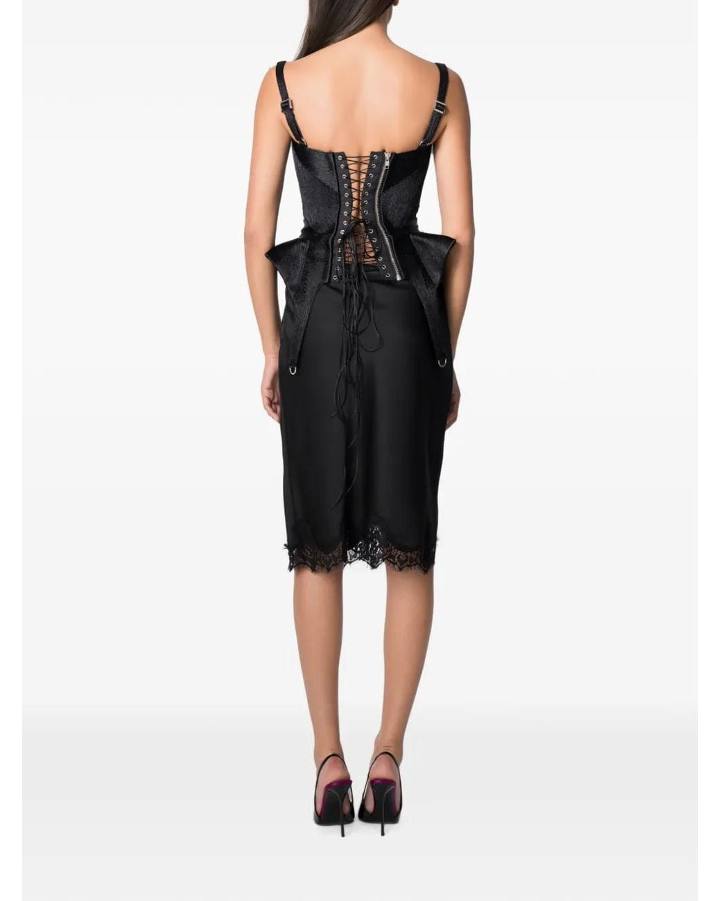 NORINA ST Black Kaly Lace-Up Corset Top