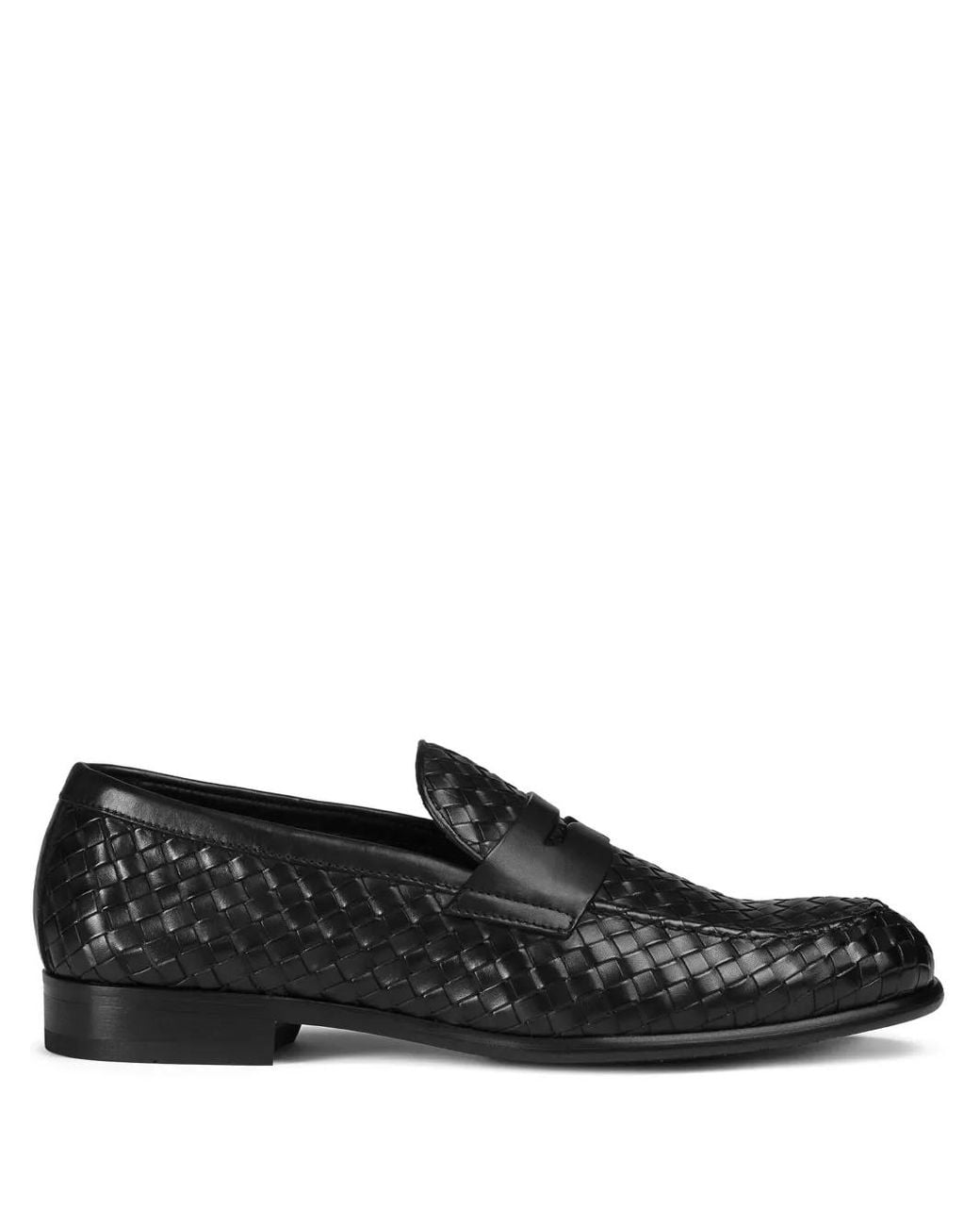 Doucal's Black Leather Loafers for men