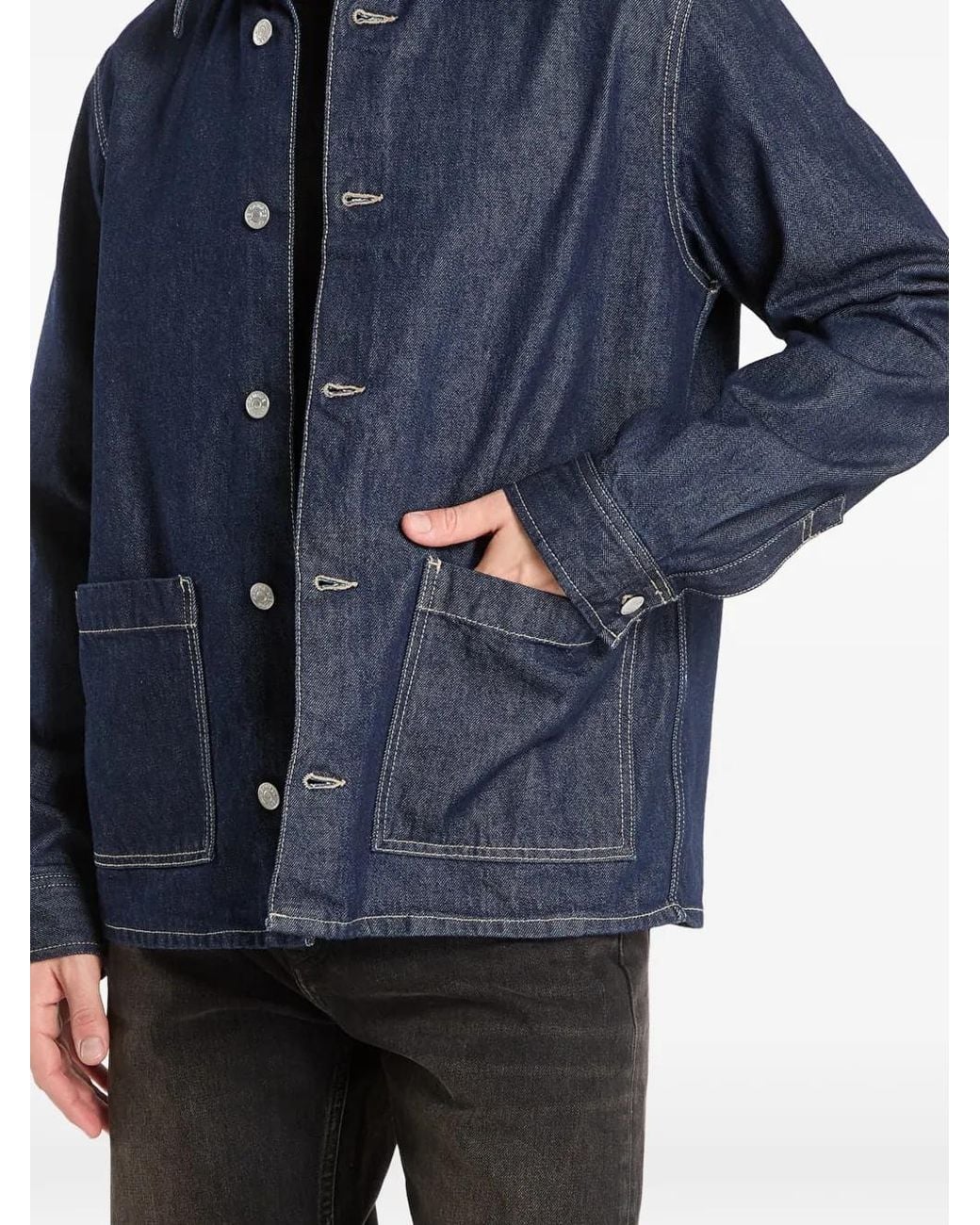 Samsøe & Samsøe Blue Sahenry Patch-Pocket Denim Jacket for men