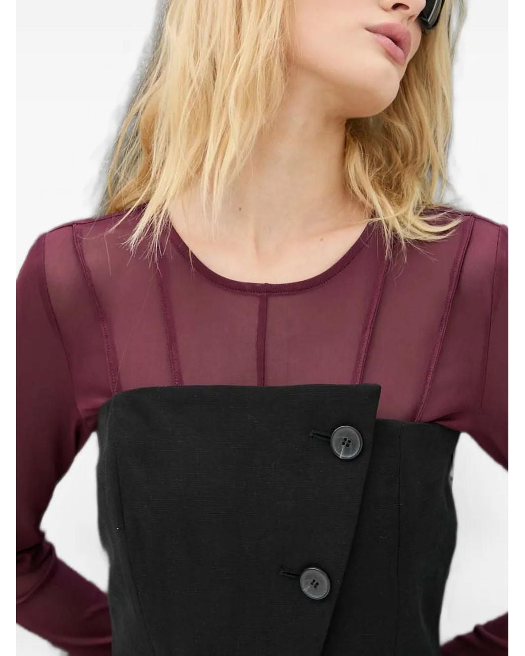 Ba&sh Black Gabriella Button-Up Top