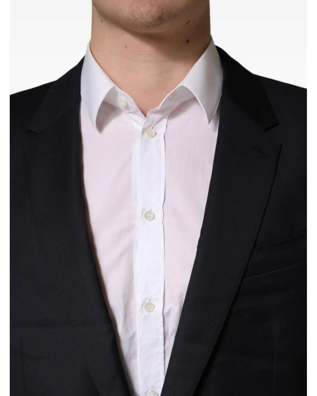 Dolce & Gabbana Black Slim-Fit Wool Blazer for men