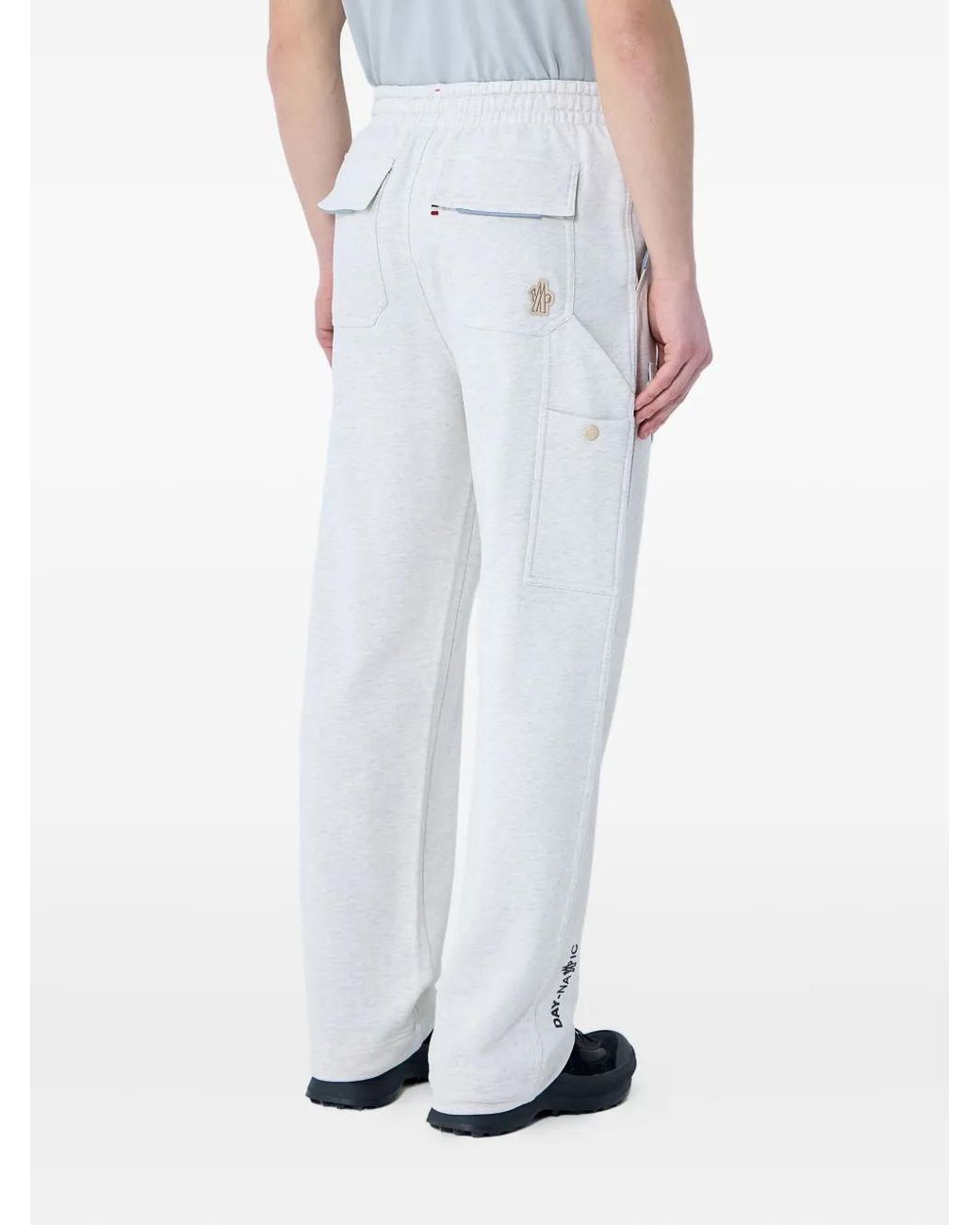Moncler White Logo-Patch Track Pants for men