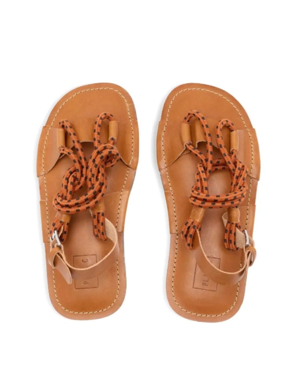 Plan C Brown Braided Strap Sandals