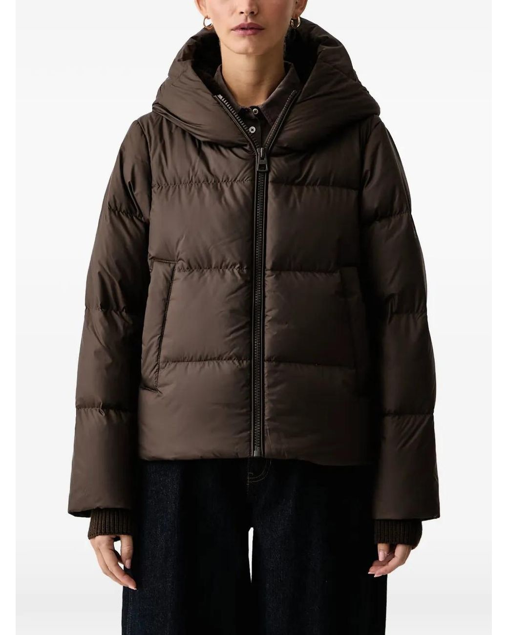Marc O' Polo Black Quilted Hooded Jacket