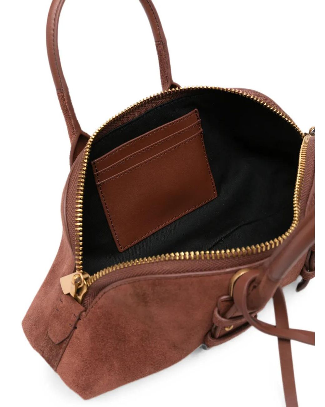 Pinko Brown Small Escape Suede Tote Bag