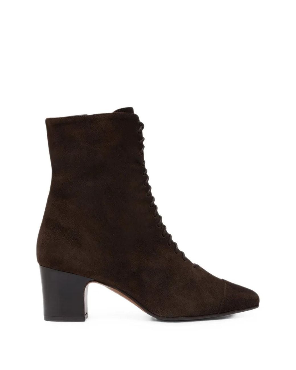 CAREL PARIS Black Colette Lace-Up Suede Ankle Boots