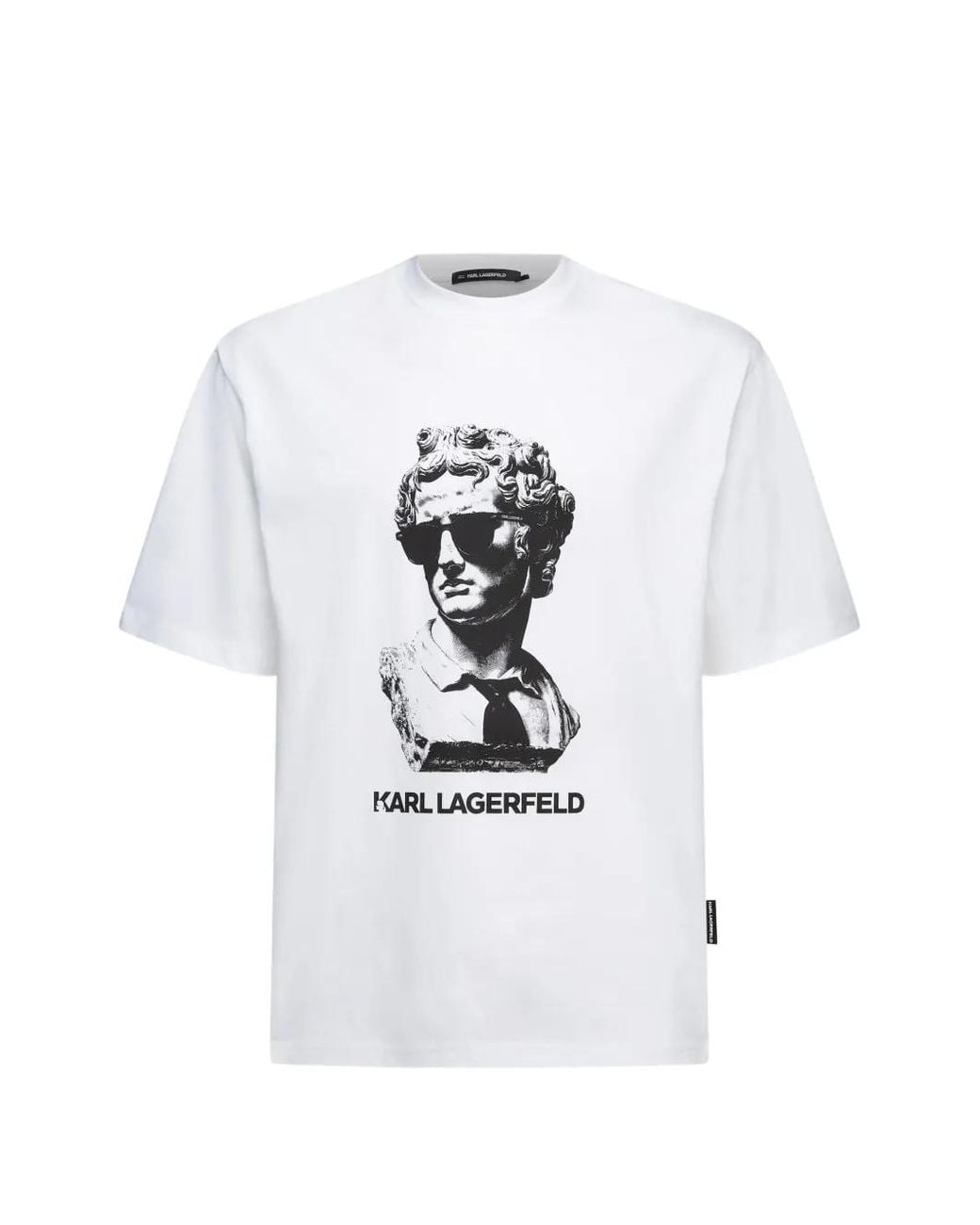 Karl Lagerfeld White Rome Statue-Print T-Shirt for men
