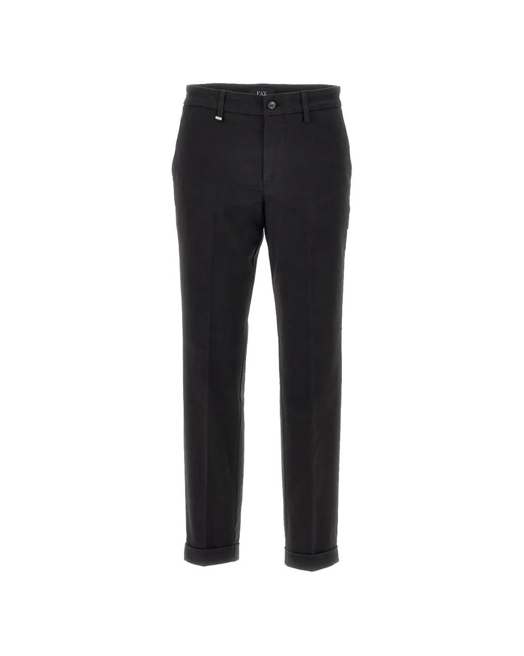 Chino Con Risvolto di Fay in Black