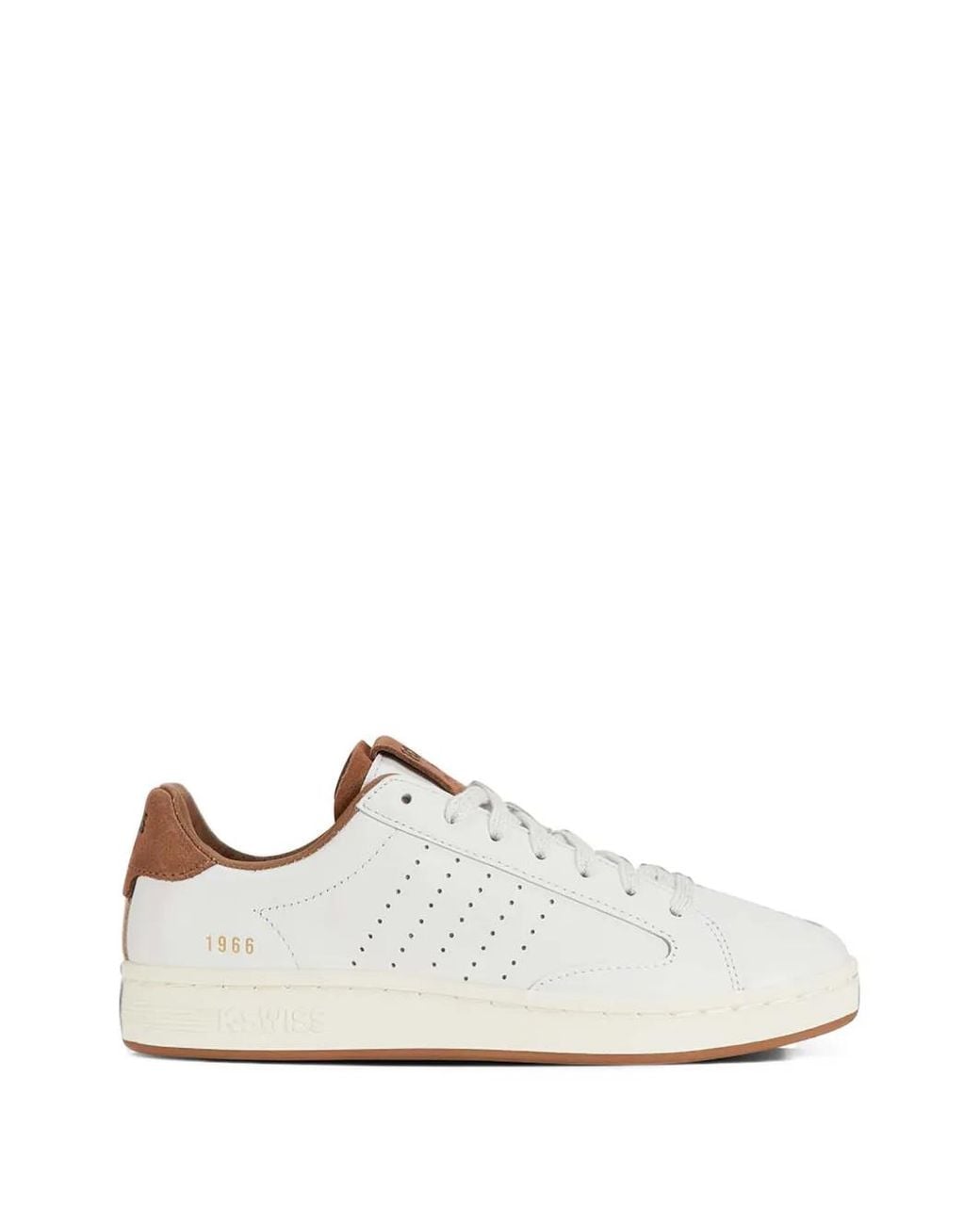 K-swiss White Perforated-Detail Leather Sneakers
