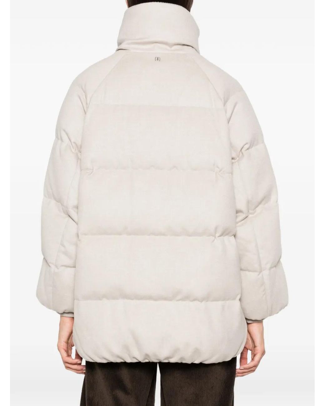 DUNO White Astrid Padded High-Neck Coat