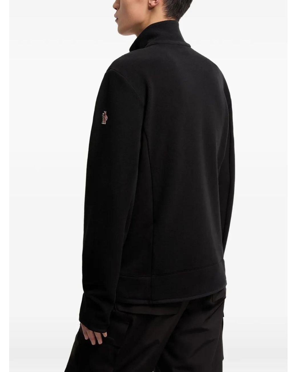 Moncler Black Half-Zip Fleece Sweatshirt for men