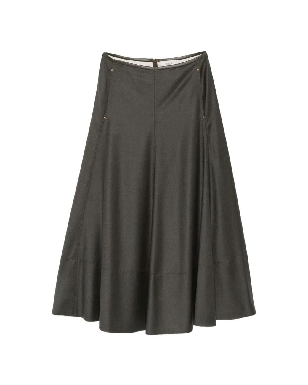 Agnona Gray High-Waisted A-Line Skirt