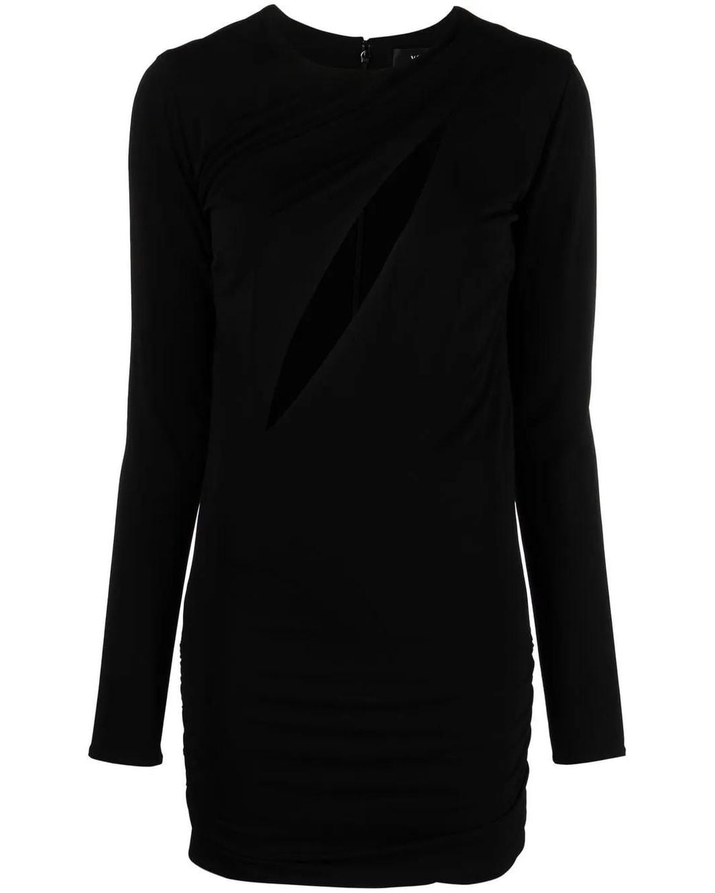 Versace Black One-Shoulder Cut-Out Midi Dress