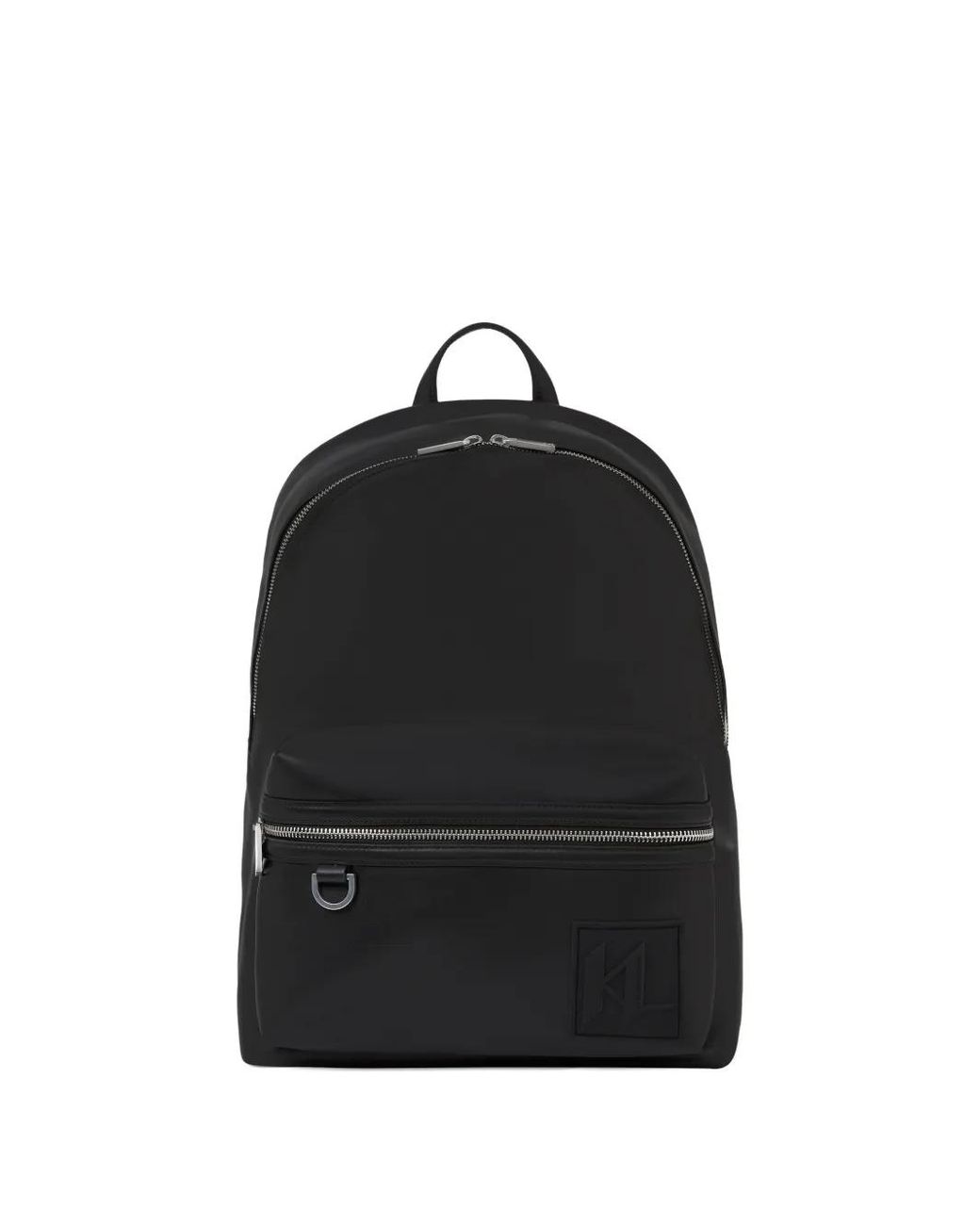 Karl Lagerfeld Black Logo-Patch Backpack for men