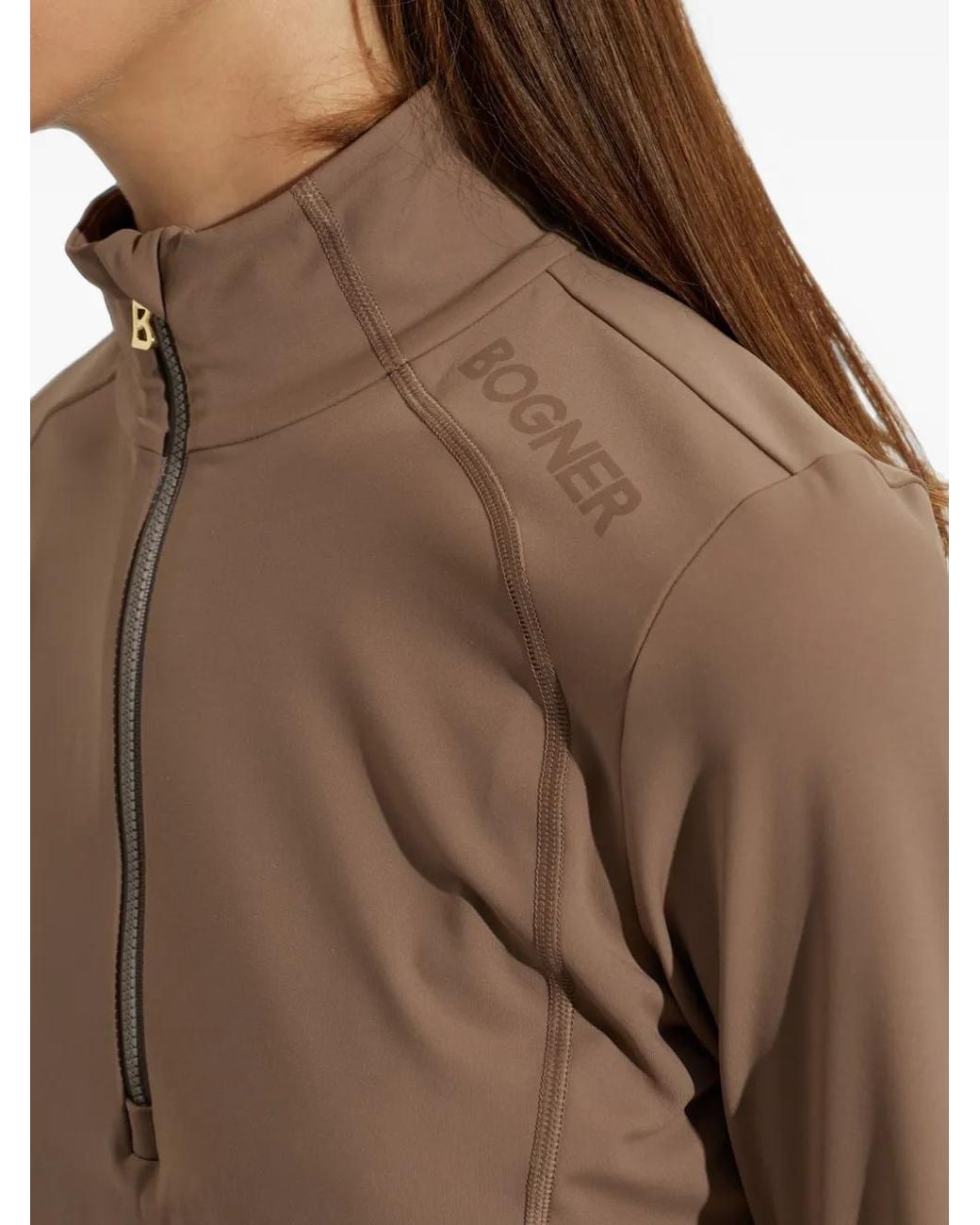 Bogner Brown Haut Medita À Col Roulé Et Manches Longues
