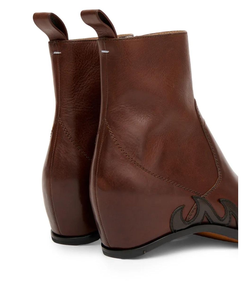Maison Margiela Brown Heel-Less Western Flame Boots for men
