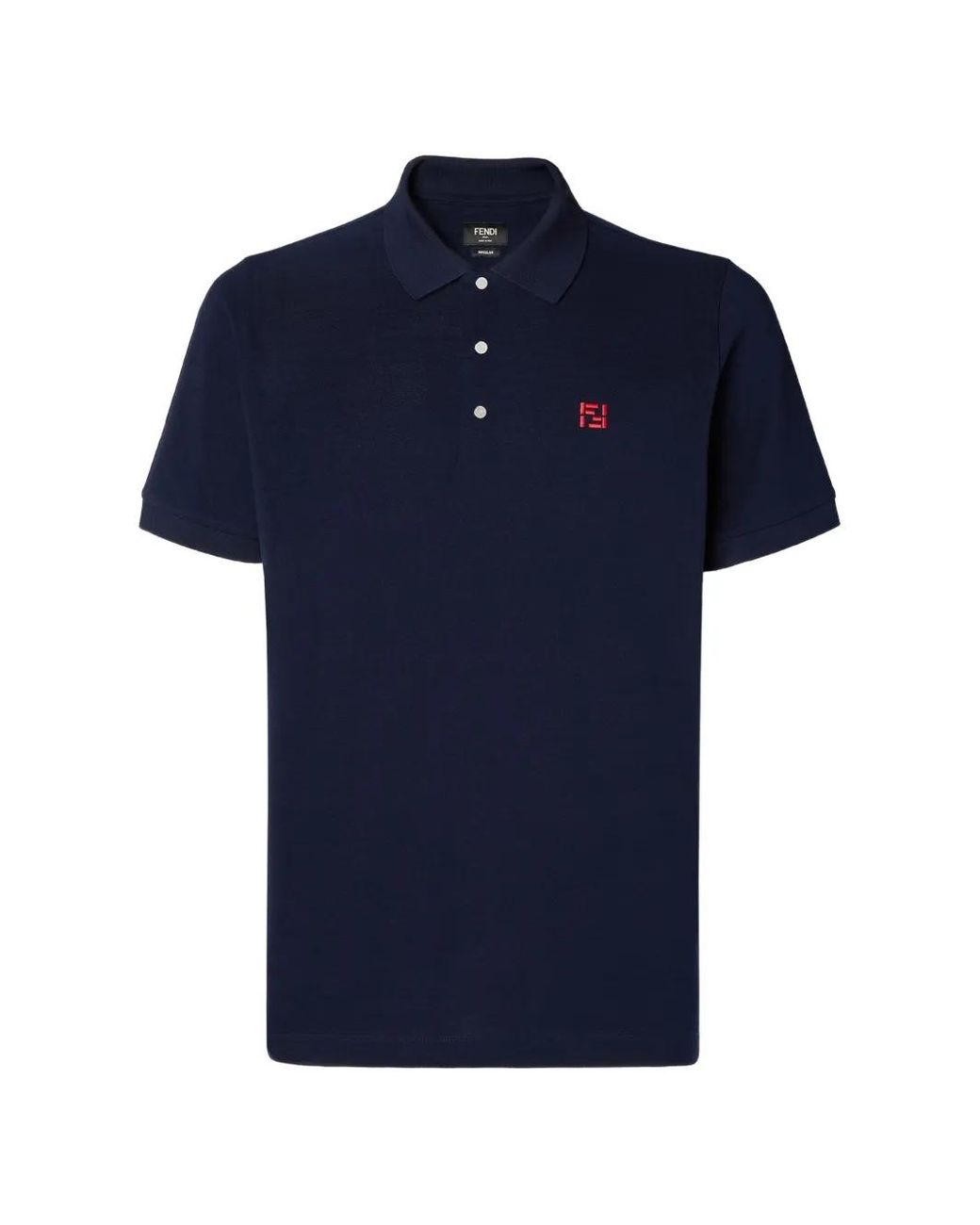 Fendi Blue Cotton Polo Shirt for men