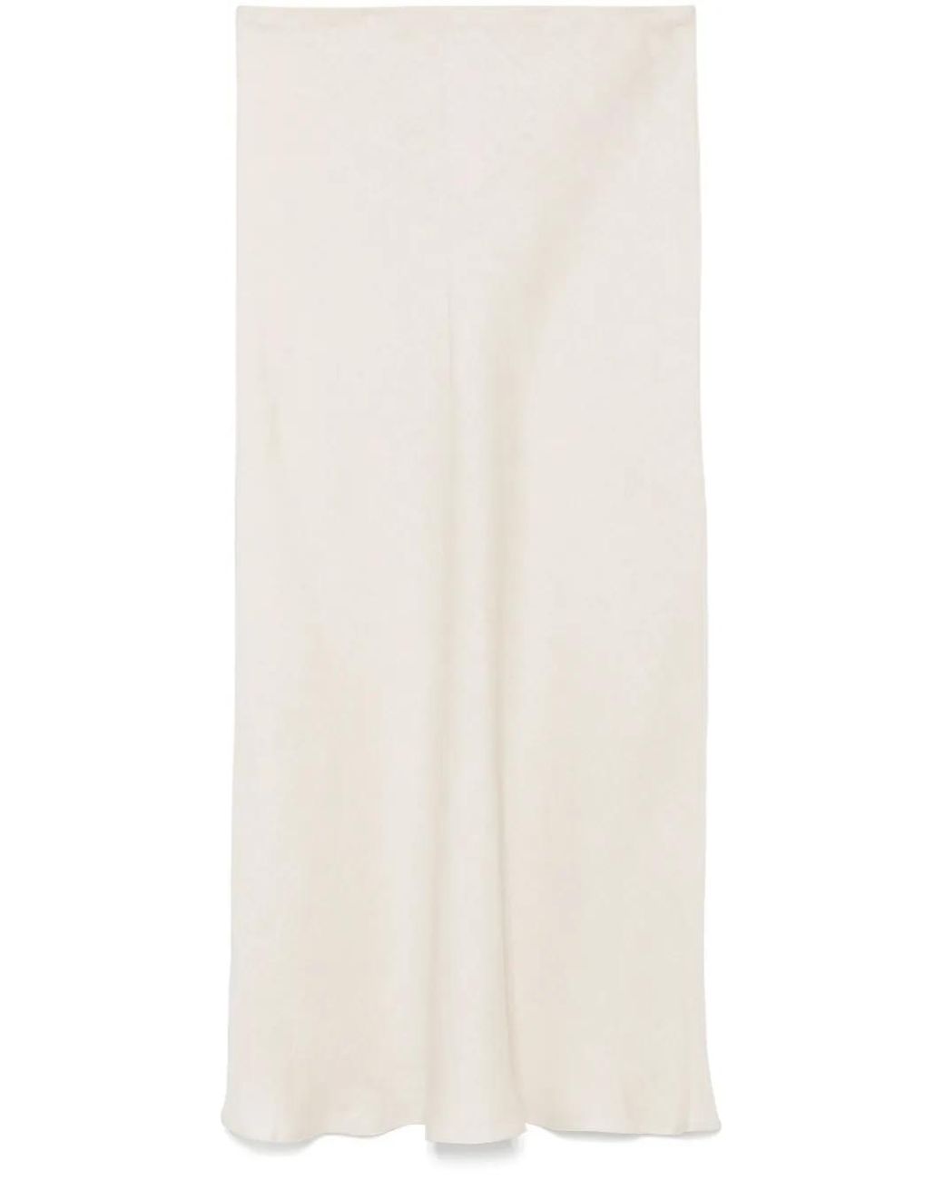 Twinset White Linen Maxi Skirt
