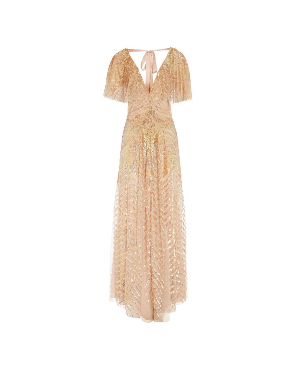 Temperley London White Tie Neck Maxi Dress