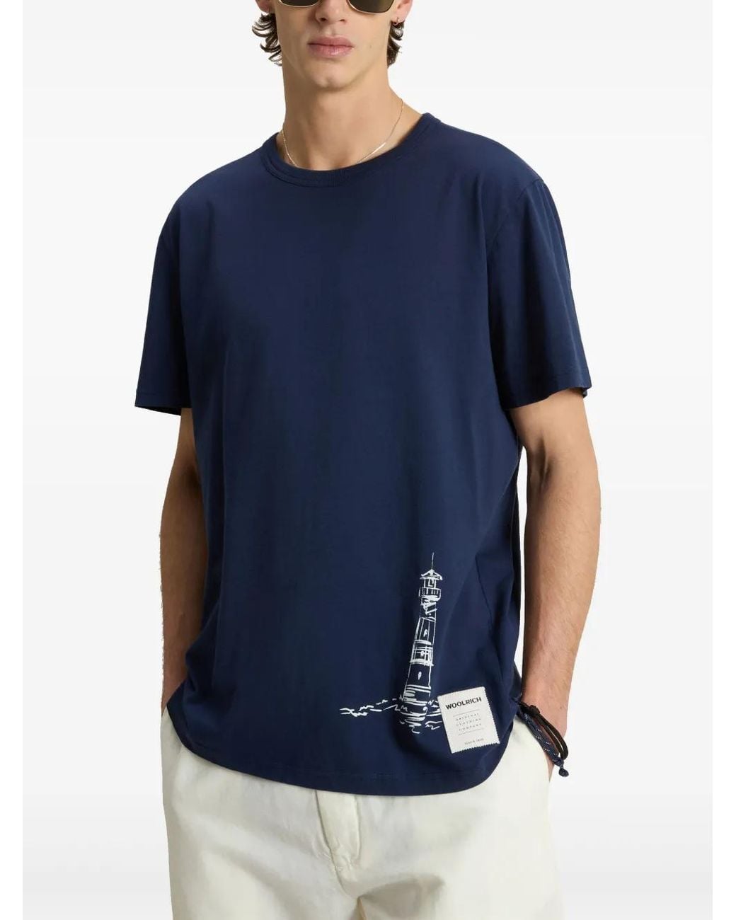 Woolrich Blue Offshore T-Shirt for men
