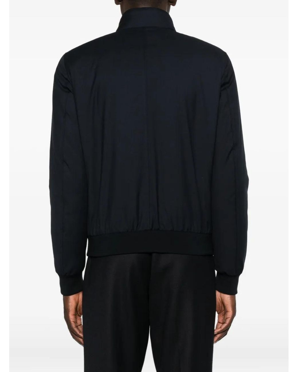 Moorer Black Button-Fastening Bomber Jacket for men